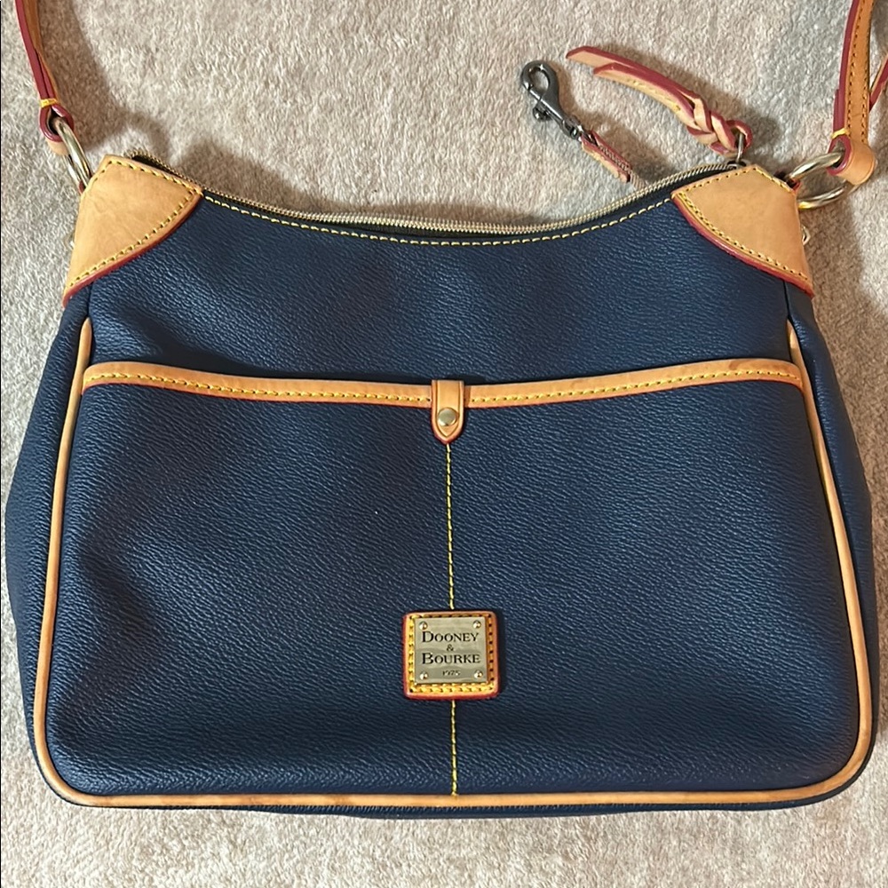 Dooney & Bourke Blue and Tan Shoulder Bag